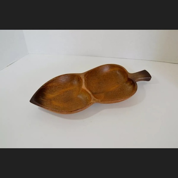 Handcrafted In Italy Wooden Carved Dish Tray Vintage - Picture 3 of 10